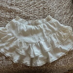 White Ruffled Women's Skorts